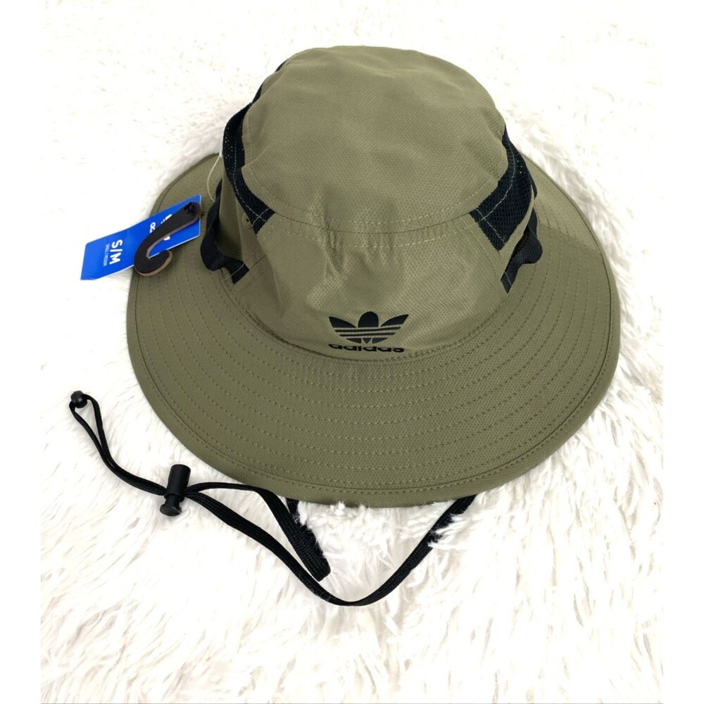 Adidas Originals Webbing Boonie Bucket Hat Size S/M Sun Protect  Olive Green